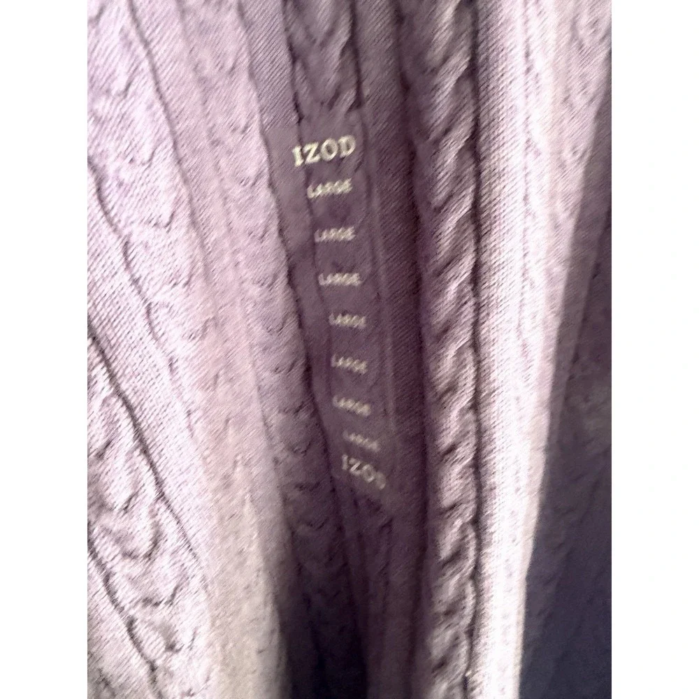 Izod Men Cable Knit Sweater Size‎ L Cotton Preppy Coastal Nantuckit Golf